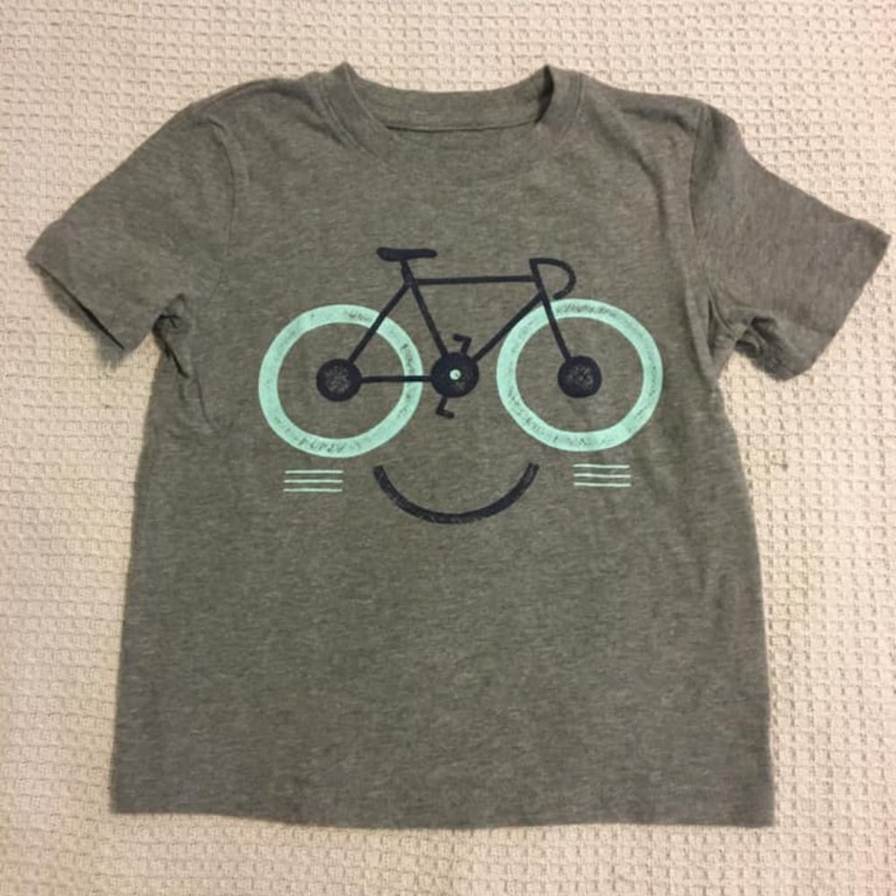 Young Boys Bicycle Smile Face T-shirt